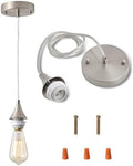 Vintage Brushed Nickel Pendant Light Kit, E26 Socket