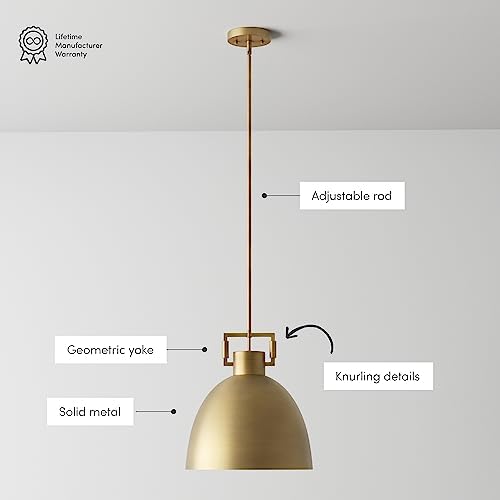 Nathan James Leigh Pendant Light, Antiqued Brass