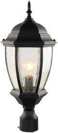 Outdoor 21" Aluminum Post Lantern, Seeded Glass