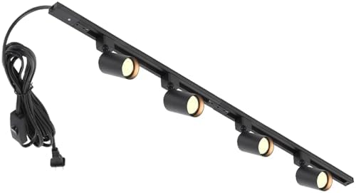 Plug-In 4-Light GU10 Track Lighting Kit, Black