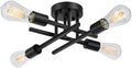 SunRider Industrial 4-Light Semi Flush Mount Ceiling Light, Matte