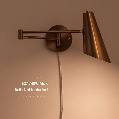 Brass Swing Arm Wall Sconces, Set of 2