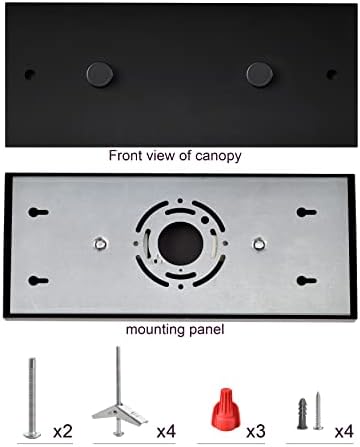 Two-Pendant Linear Canopy Kit, 14 inch Matte Black