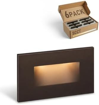 LEONLITE 6-Pack 5CCT 120V LED Step Lights, Bronze