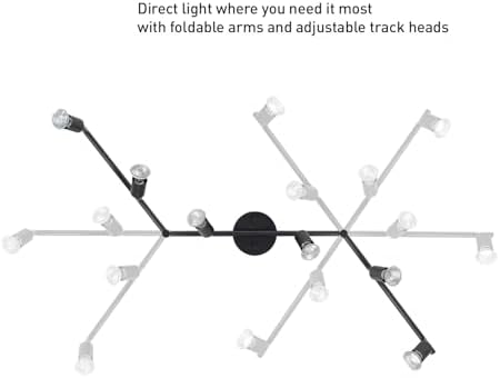 Globe Electric 6-Light Foldable Track Lighting Kit, Matte Black