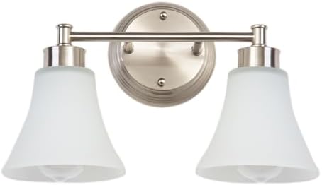 LOUSACE 2-Light Bathroom Vanity Light, Brushed Nickel
