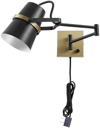 Globe Electric 51345 Plug-in Swing Arm Wall Sconce, Matte Black