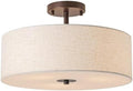 Bargeni Semi Flush Mount Ceiling Light, 16", Bronze