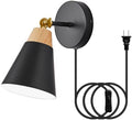 Black Plug-in Wall Sconce