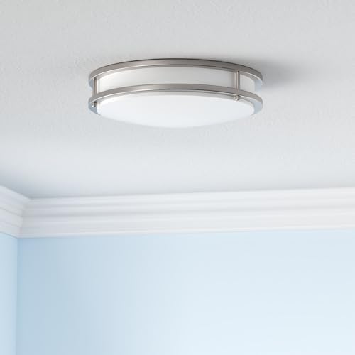 hykolity 16 inch Brushed Nickel LED Flush Mount Ceiling Light