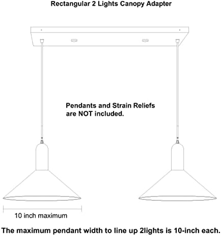 Two-Pendant Linear Canopy Kit, 14 inch Matte Black