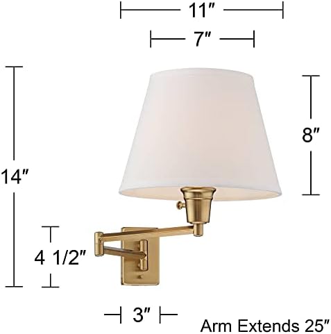 Warm Gold Plug-in Swing Arm Wall Lamps, Set of 2