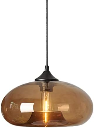 11" Colorful Glass Pendant Light, Brown