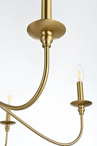 Elegant Lighting Rohan 6-Light Chandelier, Matte Black