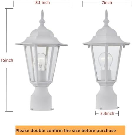 WISBEAM 2-Pack Outdoor Post Lights, White