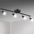 Unicozin LED 4 Light Track Lighting Kit, 24.8'' Black 4 Way Ceiling