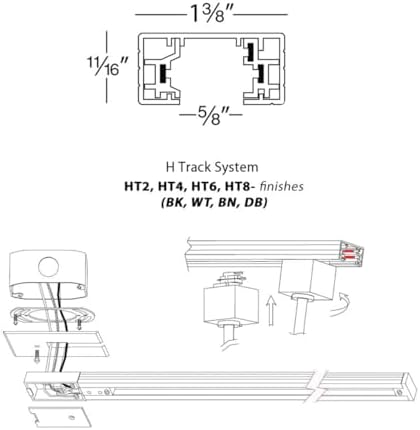 WAC Lighting 8FT H Track, Single Circuit, White