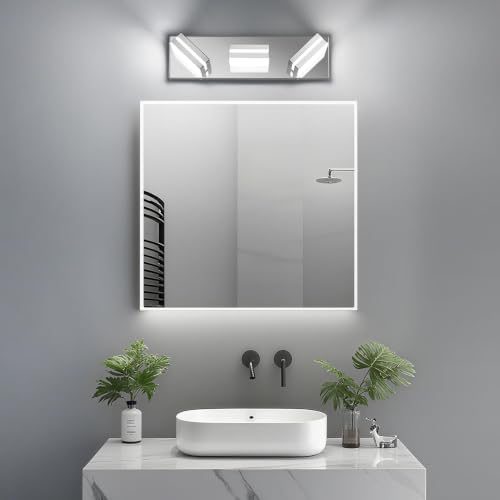 Modern LED 3-Light Bathroom Fixtures, Chrome