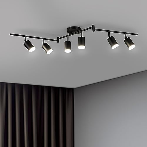 Bojim 6-Light Black Kitchen Track Lighting Fixture