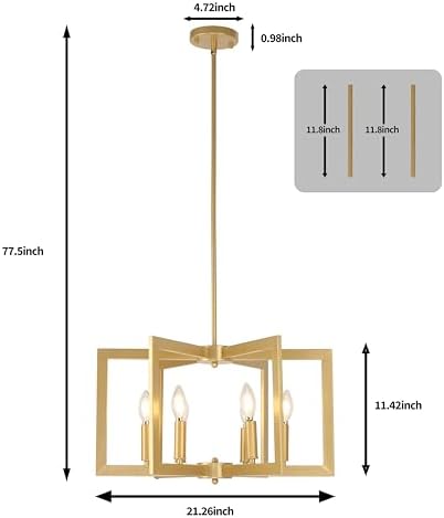 6-Light Gold Geometric Pendant Light