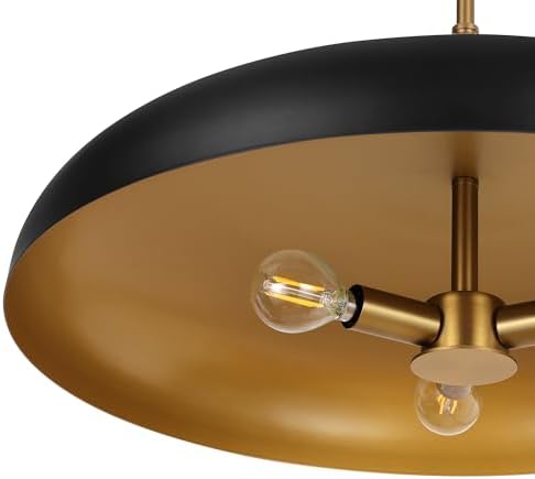 LamQee 20 Inch Black and Gold Pendant Light