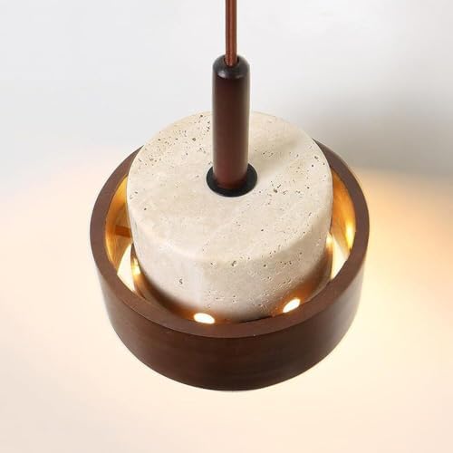 Yellow Travertine Pendant Light, 3000K