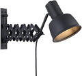 COSYLUX Industrial Plug-in Swing Arm Wall Sconce, Black