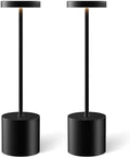 Cordless Table Lamp Set of 2, Rechargeable, Black