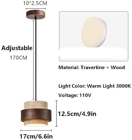 Yellow Travertine Pendant Light, Natural