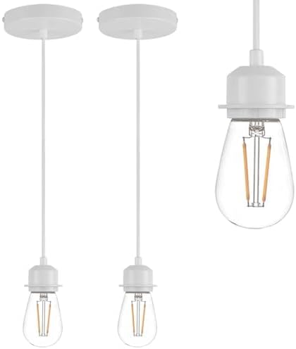 2 Pack Vintage E27 Pendant Light Kit