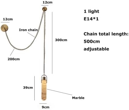 Industrial Marble Iron Chain Hanging Lamps