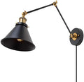 LNC Adjustable Swing Arm Wall Sconce, Antique Brass