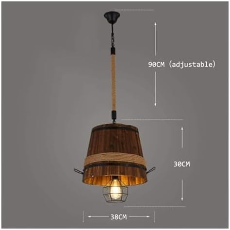 Modern Industrial Wood and Metal Pendant Light