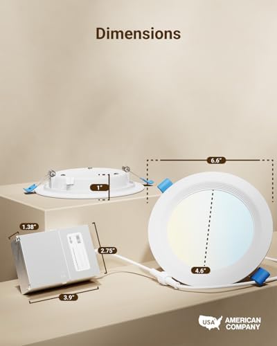 Sunco 12 Pack 6 Inch Canless LED Recessed Light
