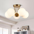 Bektas 5-Light Semi Flush Mount Ceiling Light, Brushed Gold
