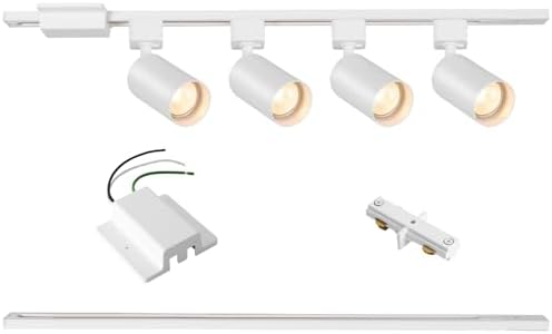4-Light LED Track Lighting Kit, 3.3FT H Rails, White