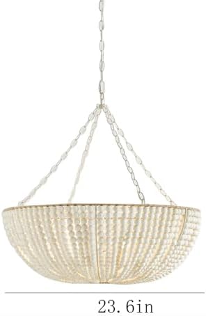 3-Light Rattan Chandelier, 23.6 Inch