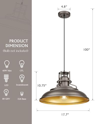 FEMILA 18" Outdoor Pendant Light, Oil Rubbed Bronze