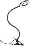 Woputne Clip-on Desk Lamp for Bed Reading, Black