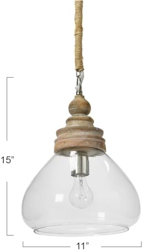 Creative Co-Op Mango Wood Ceiling Light