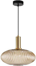 11.8 Inches Amber Glass Brass Pendant Light