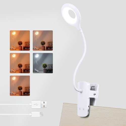 Akynite Rechargeable Clip-On LED Desk Lamp, 5 Colors