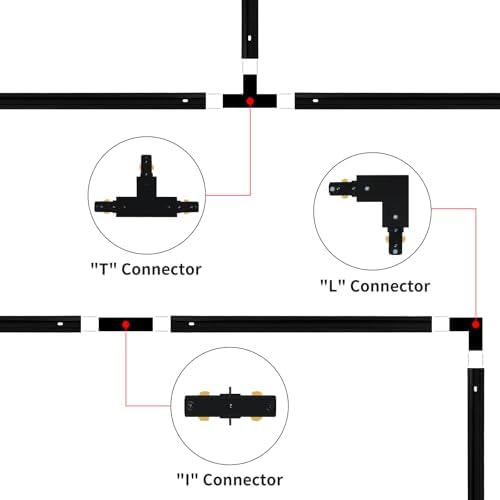 52FT H Track Lighting Rail Kit, Black
