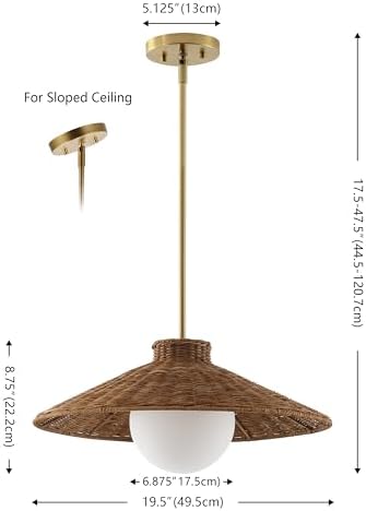 SAFAVIEH Kalena 19.5-Inch Rattan Pendant Light