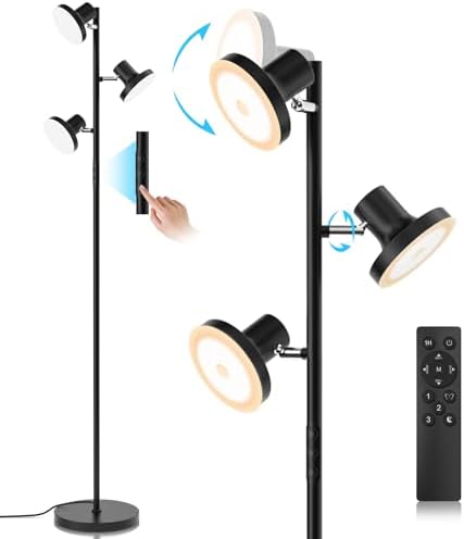 SIBRILLE 36W LED Tree Floor Lamp, 3 Rotatable Lights