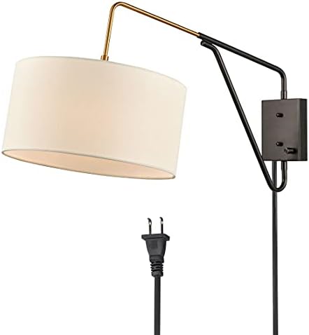 HOLKIRT Modern Swing Arm Wall Sconce, Off-White 13.77"