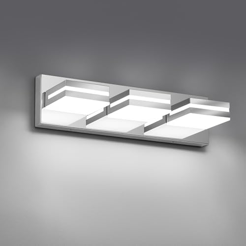 Modern LED 3-Light Bathroom Fixtures, Chrome
