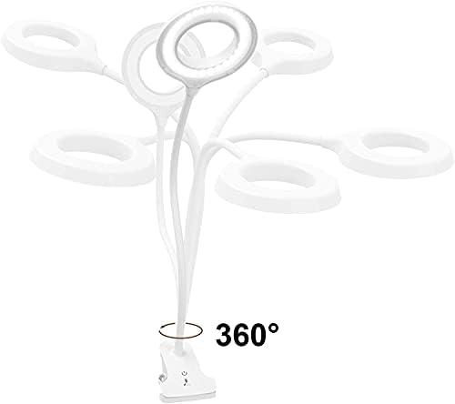 JKSWT Clip-On LED Desk Lamp, 3 Color Modes