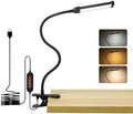 Gooseneck Clip Light 3 Color Dimmable Clamp Desk Lamp