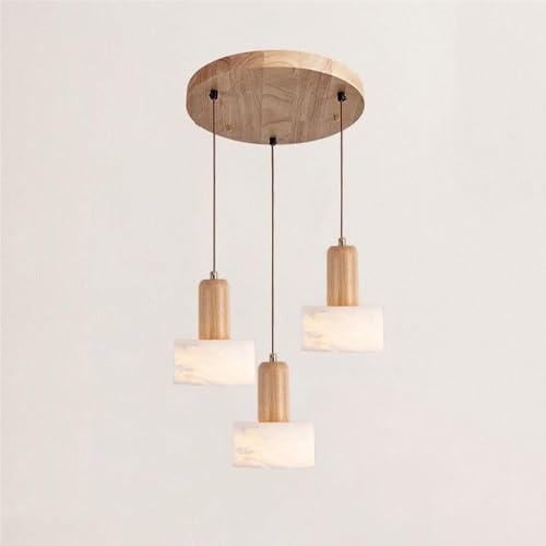 Industrial Natural Stone Pendant Lamp, Walnut Color